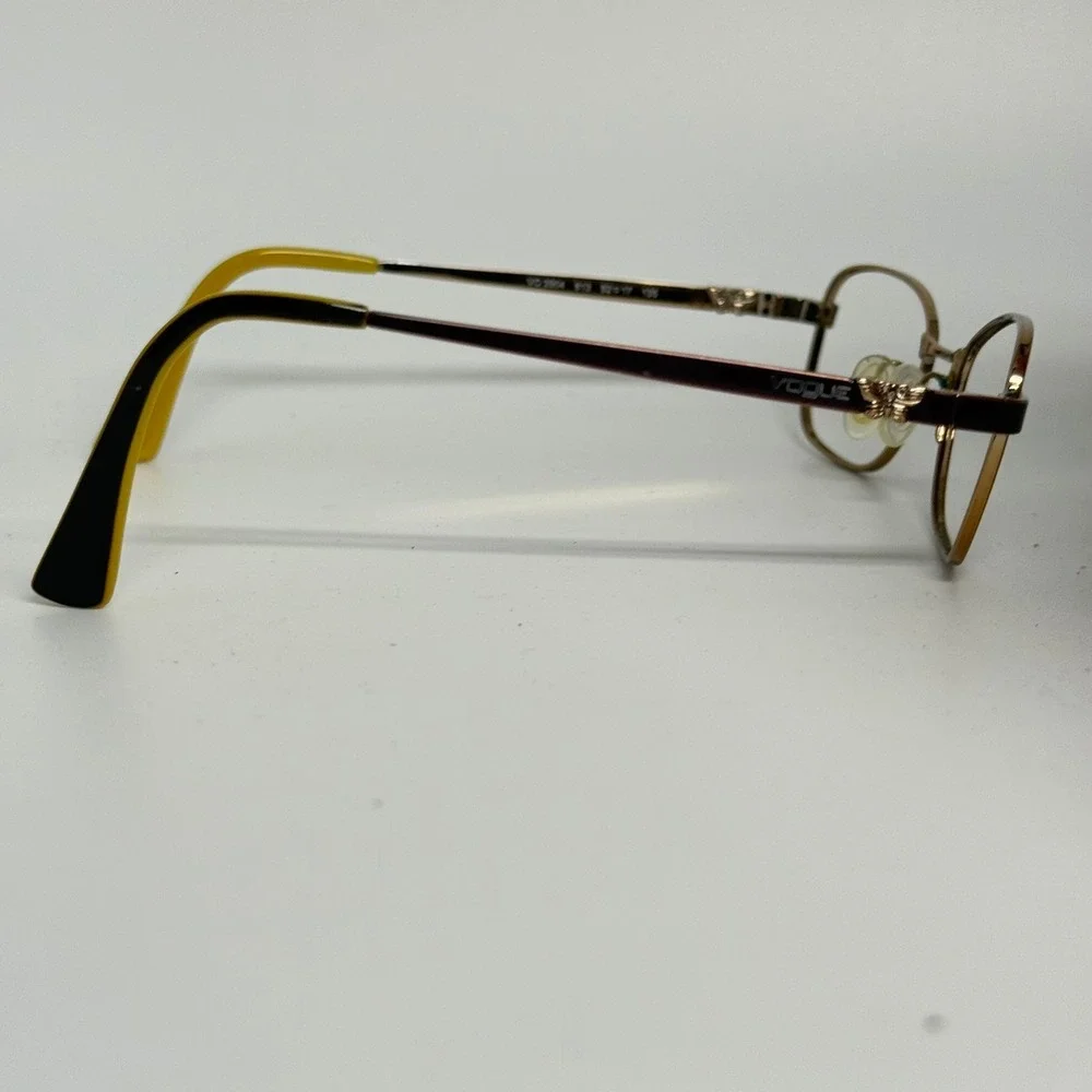 Vogue VO 3904 813 Brown Gold Metal Rectangular Eyeglass Frames 52-17-135 H6547